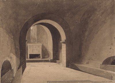 Crypt of Saint Gervaise, Rouen, Normandy by John Sell Cotman